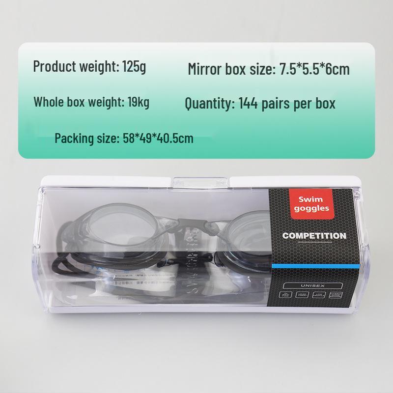 Silicone Small Frame Electroplated Waterproof Anti-Fog Swimming Goggles for Pool Competitions and Training