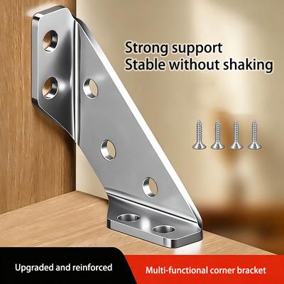 Stainless Steel Multifunctional Corner Brackets Three-sided Fixed Universal Angle Iron Support Frame Bed Corner Brace Connector