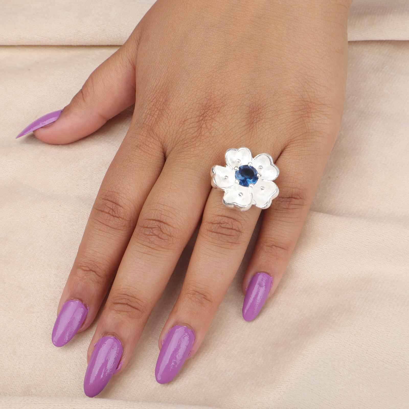 

Natural London Blue Topaz Gemstone 925 Sterling Silver Jewelry Silver Ring Gift CZR-1-3 13