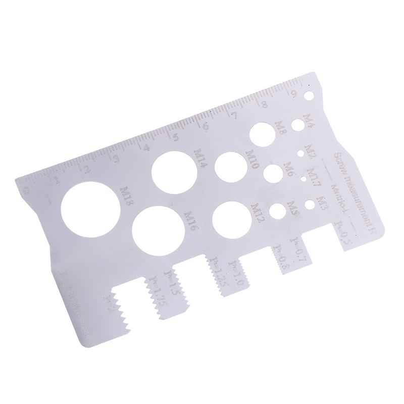 Durabler Stainless Steel Ruler Screw Measuring Ruler Precise Pitch Measurement Thread Gauge Screw Measurement Ruler Measuring