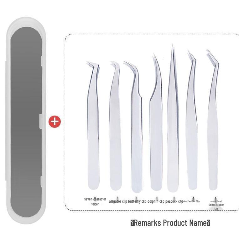 Gold Feather Eyelash Curler & Tweezers Set: Round Head Grafting Clip, Eyelash Blooming Tool for Artists