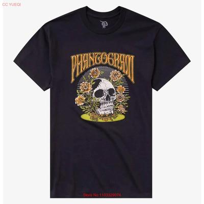 Phantogram Floral Skull T Shirt Has Been Reprinted On a New Vintage Washed Homme Graphic Fashion Stretched Comfortable Stylish