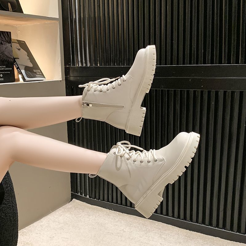 Niche design locomotive boots short boots single boots 2025 autumn and winter new British heightened platform Martin boots women's