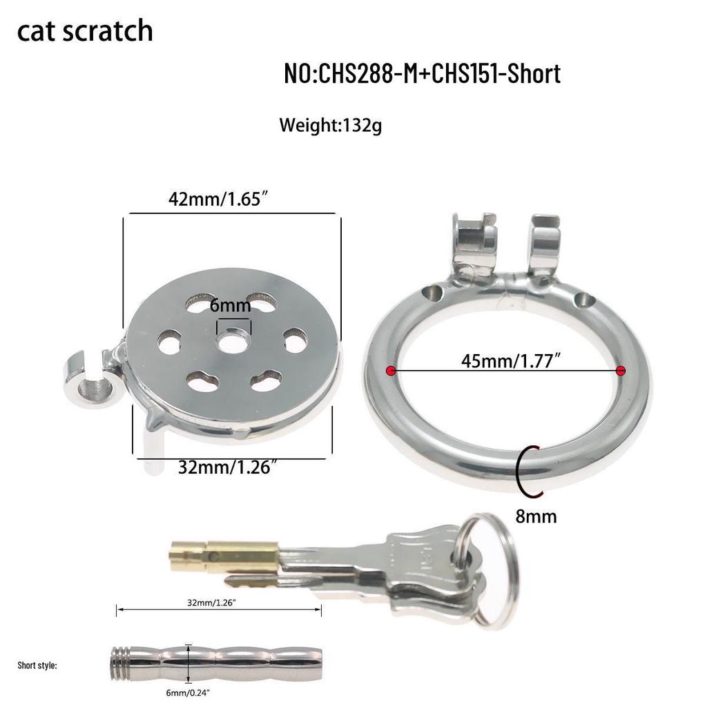 Stainless Steel CB Purity Device: Cat Paw Chastity Lock with Tube for Men