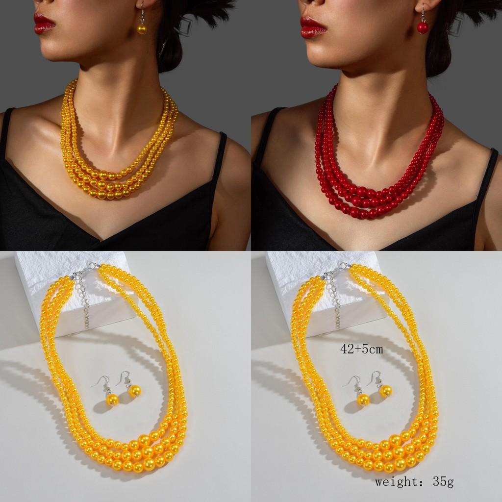 Europäische Mode Perlen Schmuckset mit Anhänger für Damen und Herren