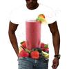 Summer Round Neck 3D Fun Fruit Pattern Print Top Fashionable Casual Short Sleeved Men's T-shirts