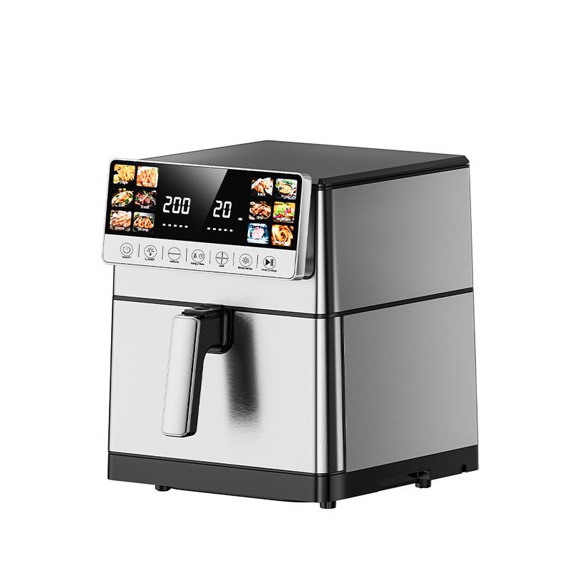 8L Airfryer i Rostfritt Stål med Stor Färgdisplay, Digital Touch, Förinställda Menyer & Oljefri Matlagning