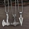 Evil Eye Repellent Jewelry 3Pcs Viking Necklace Hammer Spearhead Ax