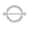European & American Style Diamond Inlaid Nipple Rings, 316 Stainless Steel Body Piercing Jewelry