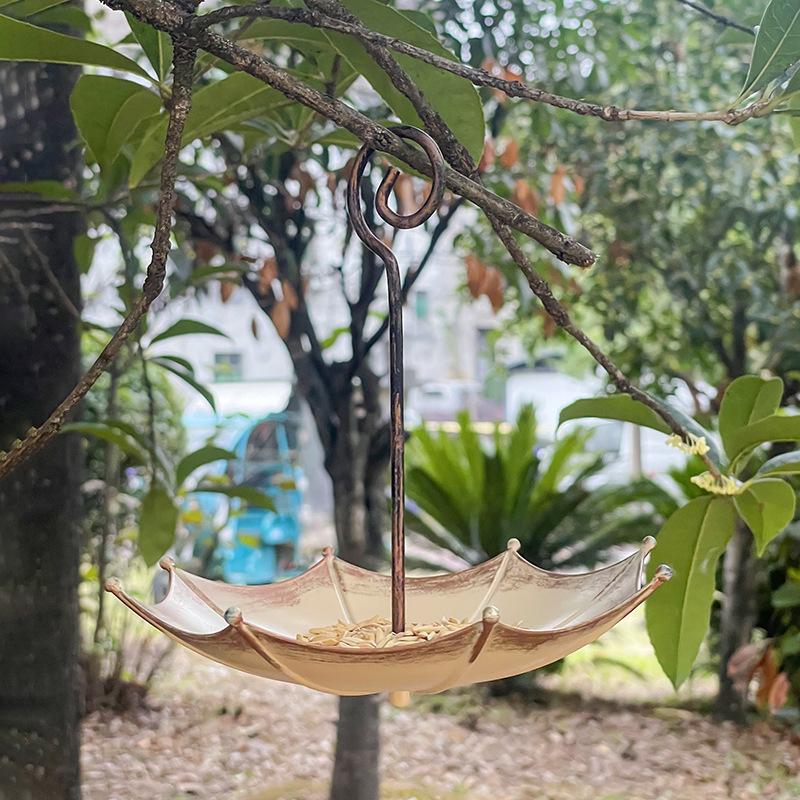 Iron Hanging Bird Feeder Durable Large Tray for Outdoor Garden Birds
