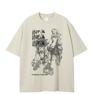 Streetwear Cartoon Graphic T-Shirt Cotton Tshirt Unisex Tops Tees Summer Short Sleeves T Shirt