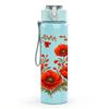 1PC Red Poppy Flower Cluster Print 750ml Color Plastic Sports Water Bottle Leakproof Flip Straw Lid For Sports Office Home Use