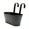 Iron Hanging Flower Pots Hanging Planters for Outdoor Plants Metal Railing Fence Planter with Drainage Holes and Hooks