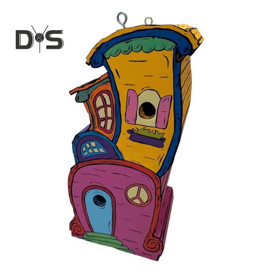 Drewniany Ręcznie Robiony Budka dla Ptaków Zewnętrzna Wisząca Chata Dom dla Ptaków Kolibra Skrzynka Lęgowa na Zewnątrz na Drzewo Dekoracja Ogrodu