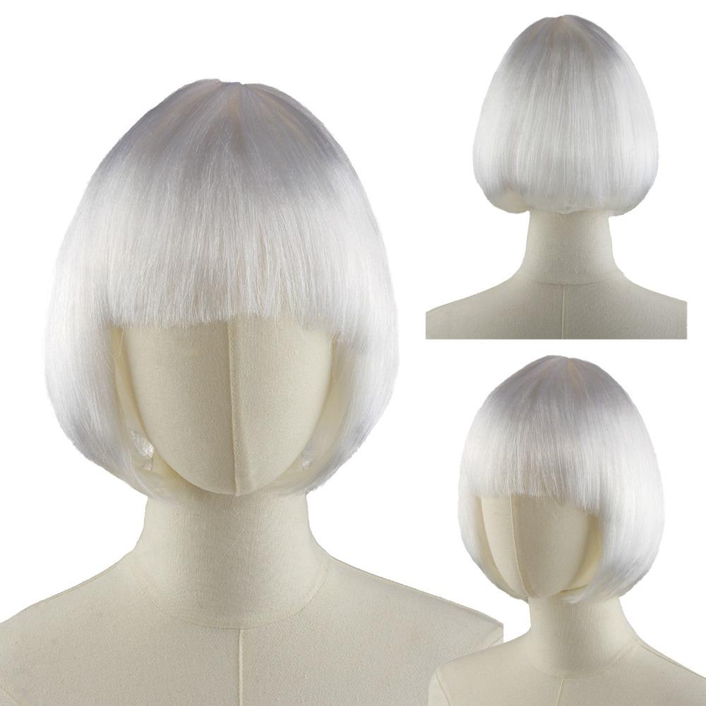 Funny Short Bob Wigs Xmas Wig Halloween Cosplay Anime Wigs Colored Straight Hair Stage Show