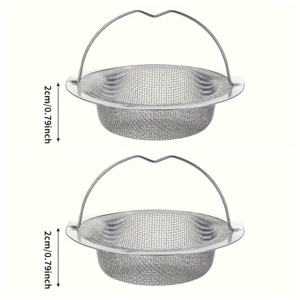 Sink Filter With Handle 201 Rustproof Mesh Drain Strainer For Kitchen Bathroom Anti Clogging Vegetable Fruit Waste Catcher