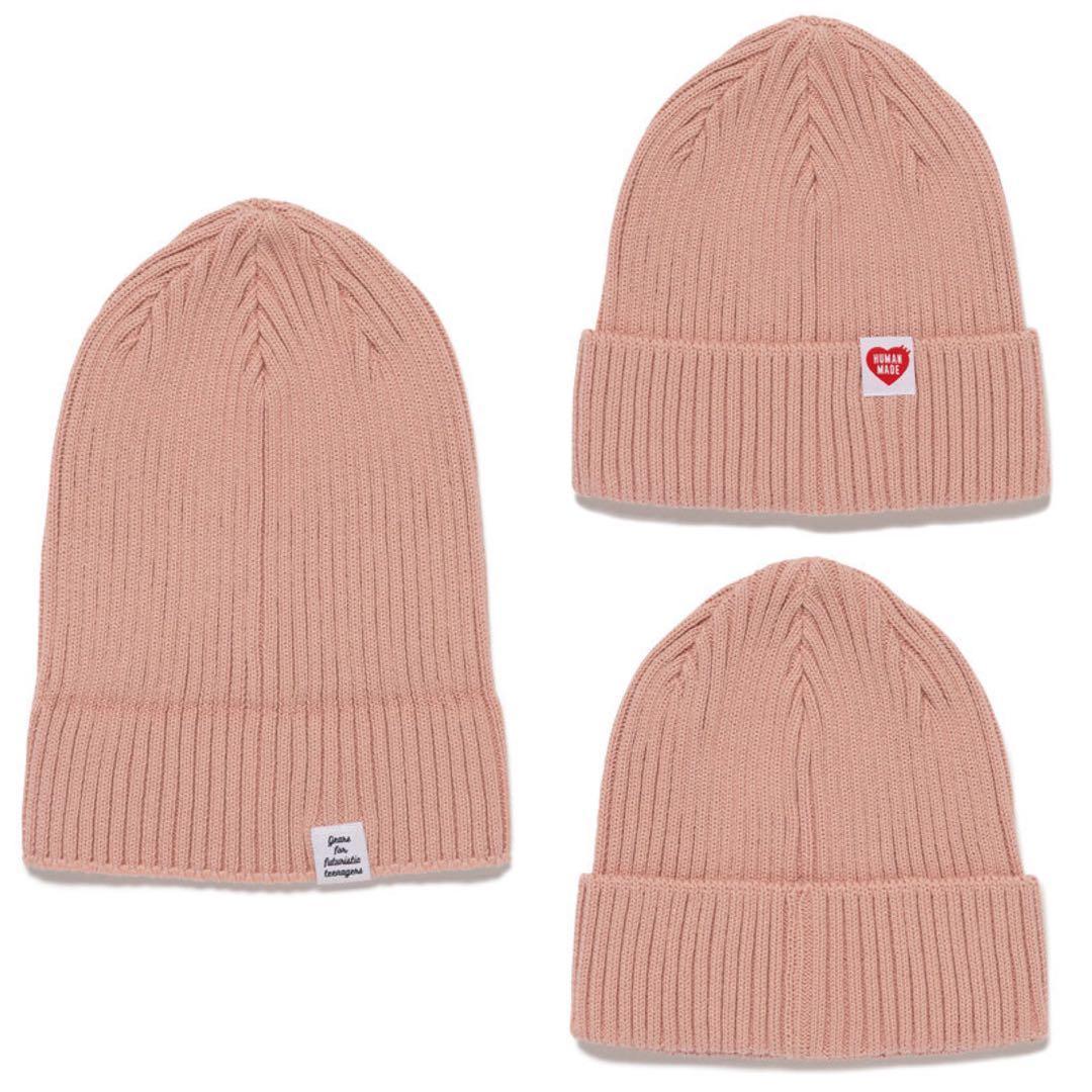 Used New Pink HUMAN MADE 26SS COTTON RIB BEANIE