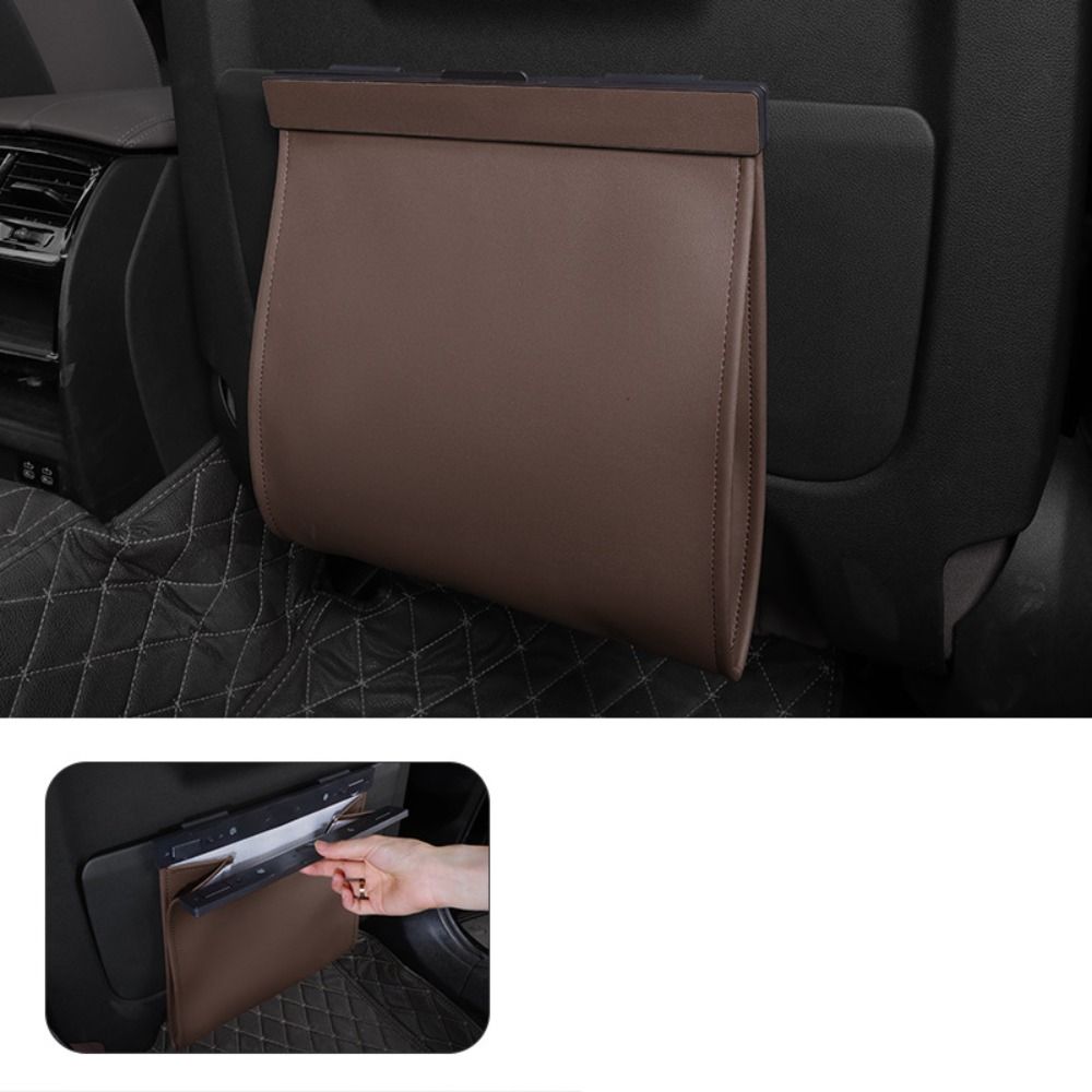 Storage Pocket Car Garbage Bag Waterproof Seat Hanging Trash Can  Car Interior Supplies