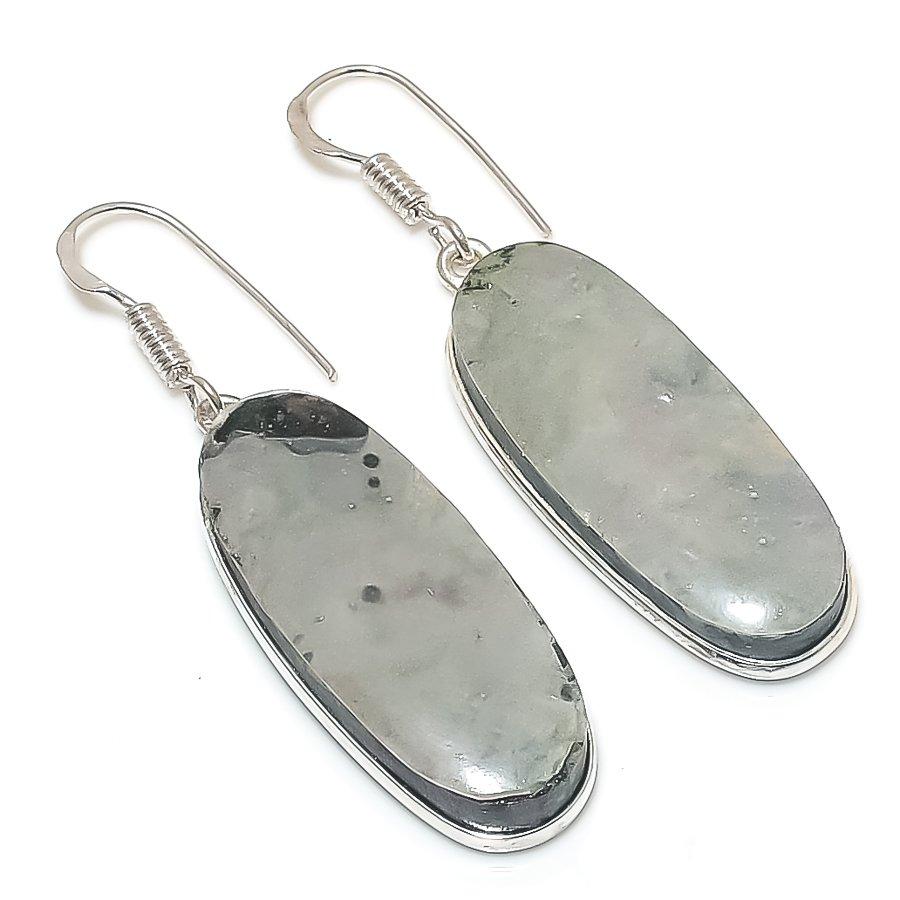 

Natural Maligano Jasper Gemstone 925 Sterling Silver Jewelry Earring 1.97 Y6v61