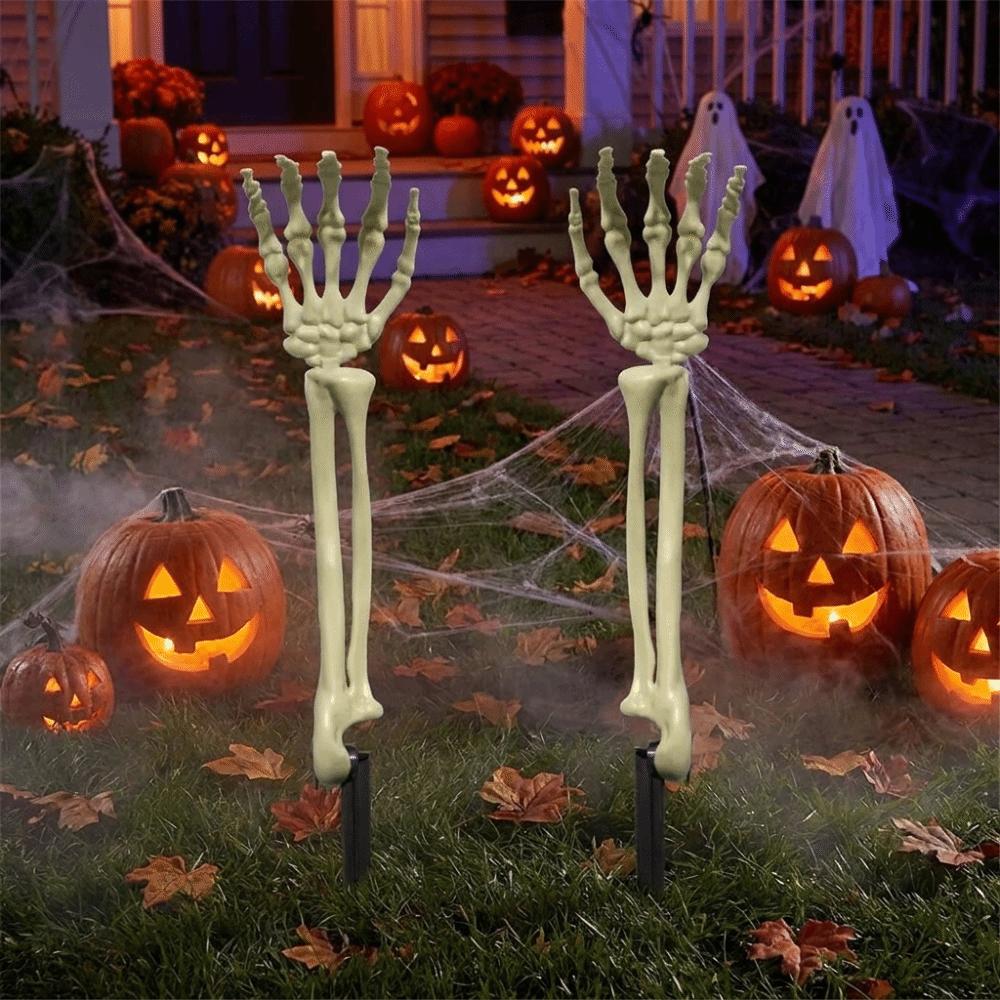 Plastic Skull Hand Decorations Life-Size Ghost Hand Yard Stakes Theme Party
