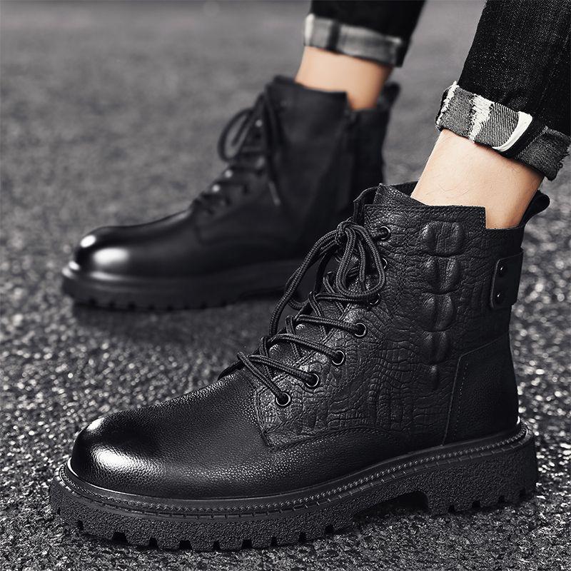 Cizme Martin populare din piele Cizme la modă pentru bărbați