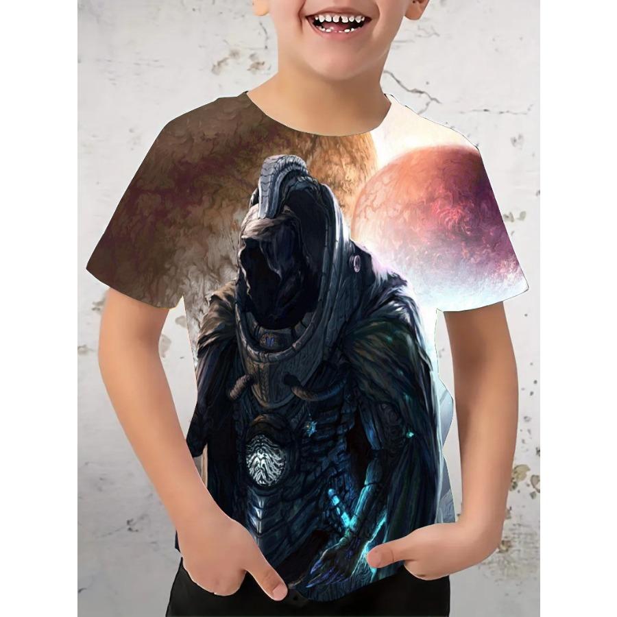 

Футболка для мальчиков с изображением тираннозавра рекса, модный тренд, 3D-принт, футболки, детские футболки с короткими рукавами и круглым вырезом, летняя быстросохнущая одежда для мальчиков 160