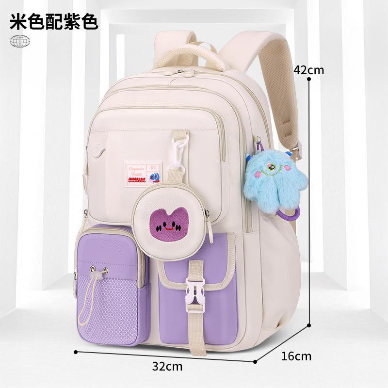 Korean Fashion Teen School Bags Middle School Students Rucksack Girls Cute Backpacks Large-Capacity Multiple Pockets Book Bag