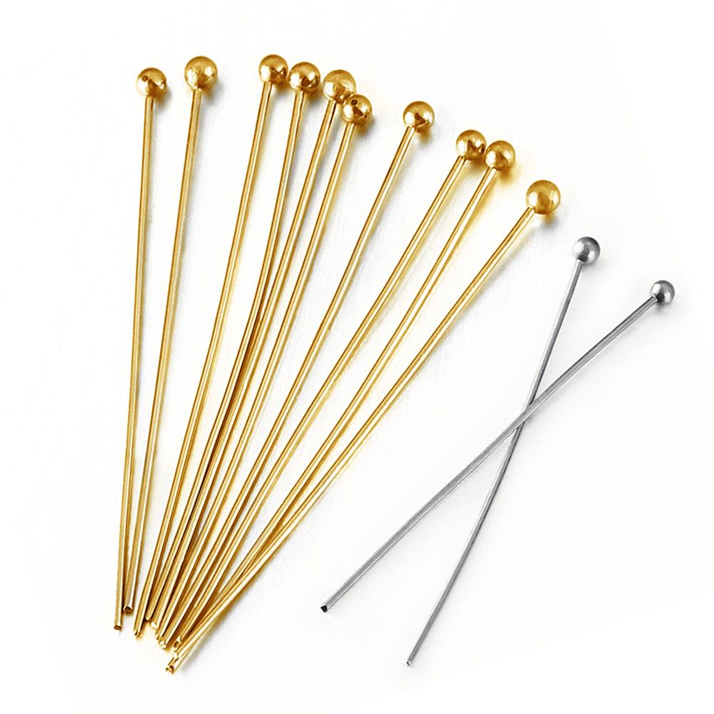 100pcs Stainless Steel Flat Head Pins for Jewelry Making Supplies Ball Pins Jewelry Findings Headpins Eye Pins Accessories