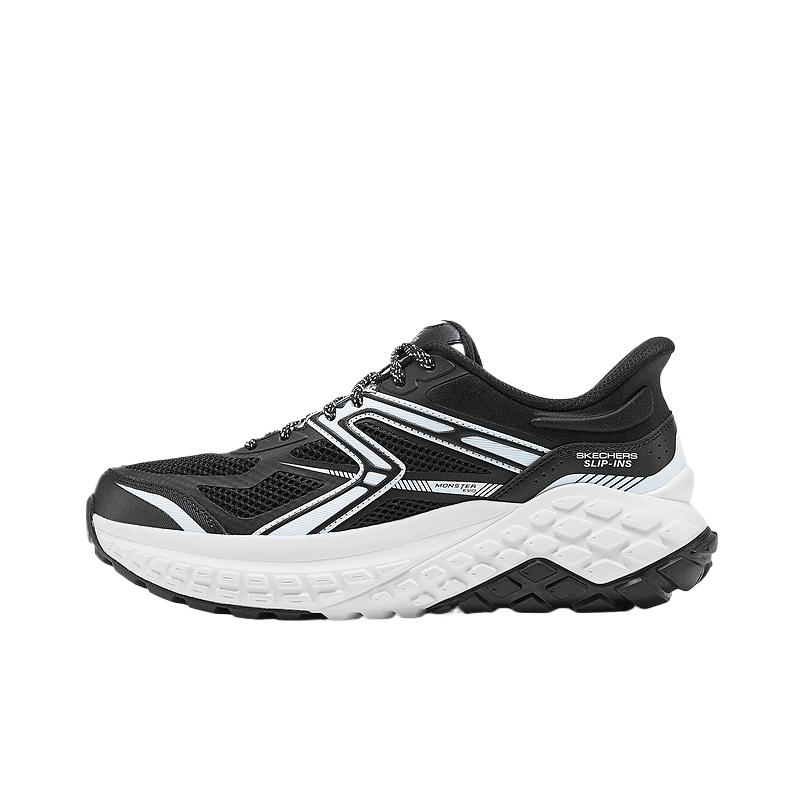 Skechers Monster Mesh Удобные Универсальные Прочные Дышащие Низкие Папины Кроссовки Мужские Черный 232748-WBK 43