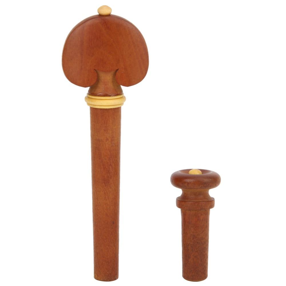Jujube Wood Violin Tailpiece Set Wooden Color Violin Chin Rest  Violin Replacement