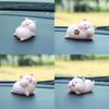 Pig Princess Car Dashboard Figurine Resin Cartoon Decor For Girls Car Interior Accessories
