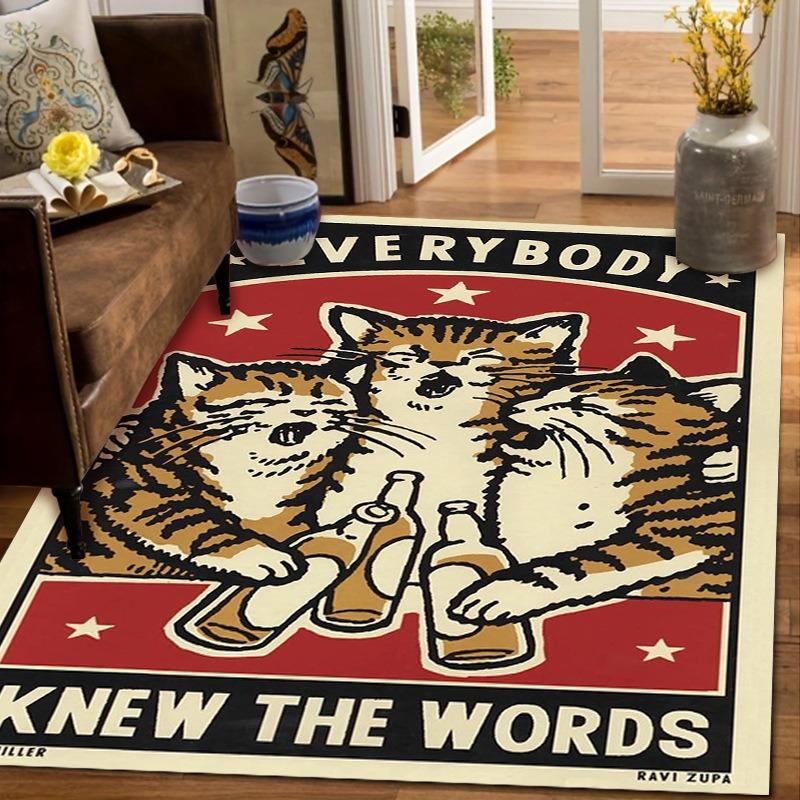 Tappeto Boemo Tibetano Tigre Floreale Tappetino da Pavimento Comodino Antiscivolo Vintage Tappeto Animale Tappeti Marocchini per Soggiorno Decorativo