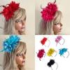 Luxurious Soft Feathered Hairpiece Flower Headwear Adjustable Headband for Halloween Festival Costume Coplay Party