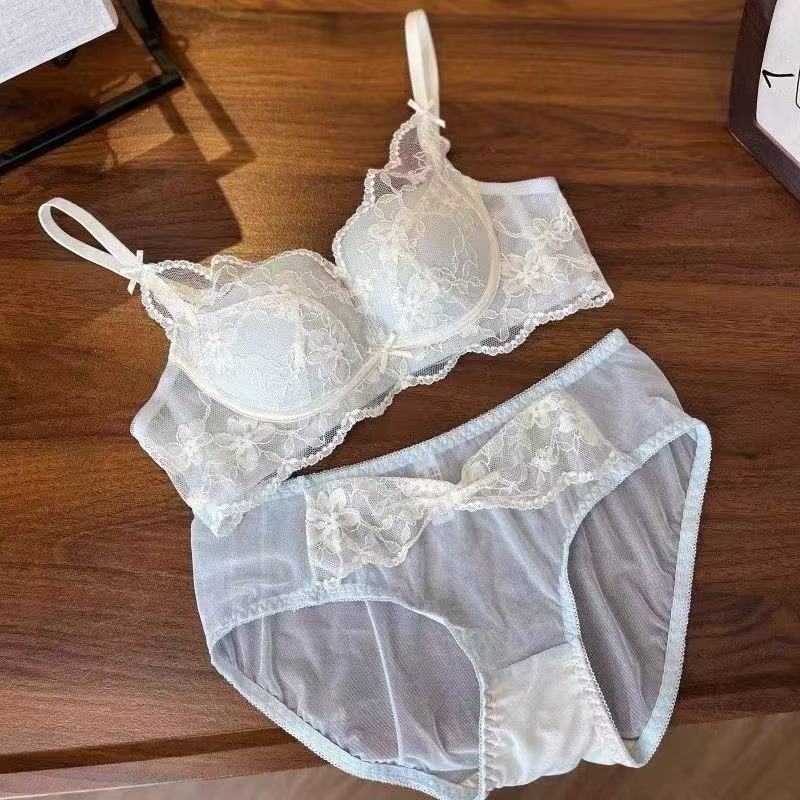 Sexy Pure Lace Small Breasts Show Big Gathering Upper Support Bra Cover Small Chest No Steel Ring Adjustment Type Upper Support