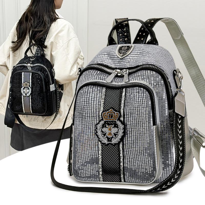 Personalized Sequined Backpack, Versatile Backpack for Both Casual and Formal Wear, Single Shoulder and Double Shoulder Bag