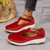 Fashion 2025 Women Sneakers Fashion Casual Platform Sneakers Women Round Toe Flat Loafers Buckle Wedge Designer Shoes Women