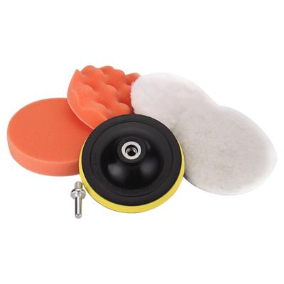 Car Foam Drill Buffing Pad Polishing Pad Kit 6 Pcs 4 Inch Car Buffer Polishing Kits Sponge and Wool
