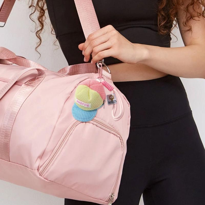 Mesh Fabric Organiser Bag With Dopamine Color Multifunctional For Small Items Storage Travel Carry Easy Cleaning