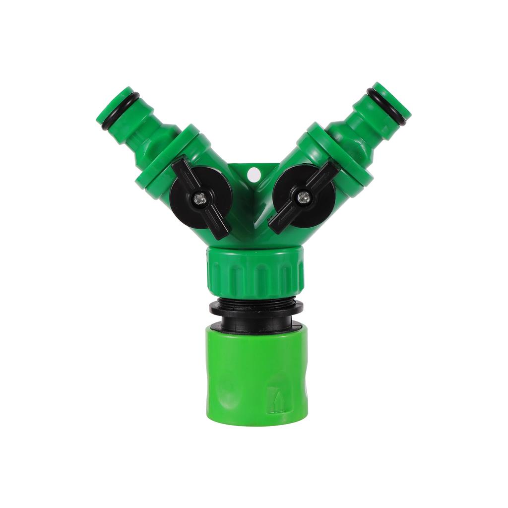 Garden Hose Quick Connectors Y-shaped Water Splitters 1/2" 3/4" Female Thread 2-Way Watering Valves Adjustable Switch Joint Kits