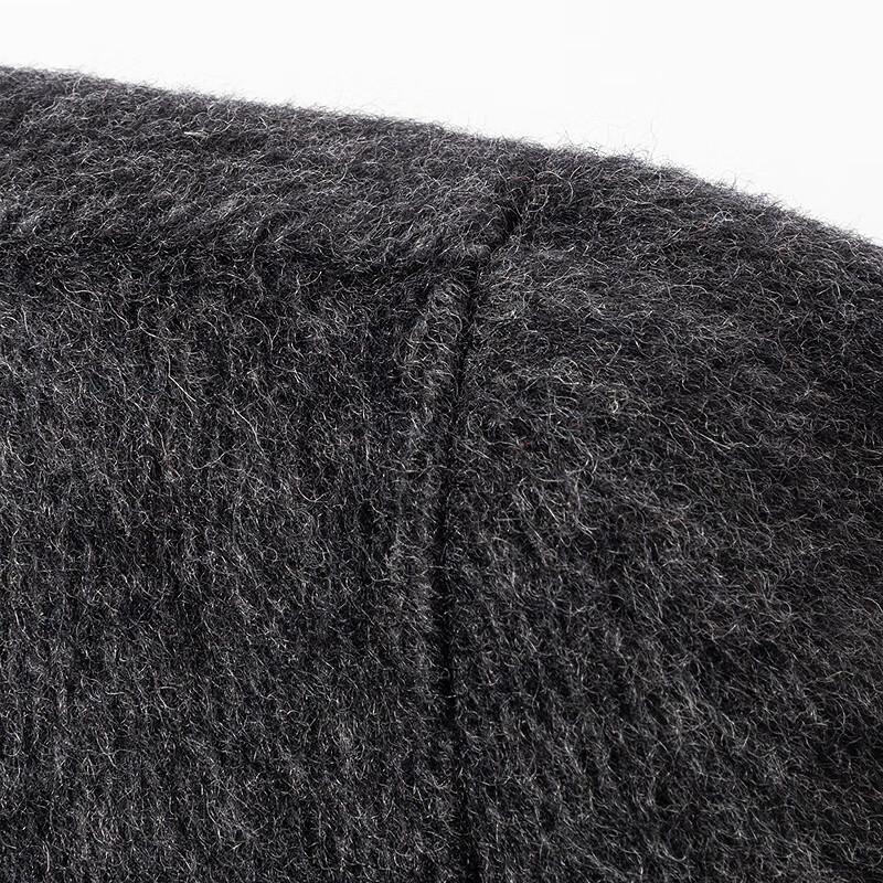 FAPAI Men's Mid-Length Two-Button 69% Wool Blend Overcoat