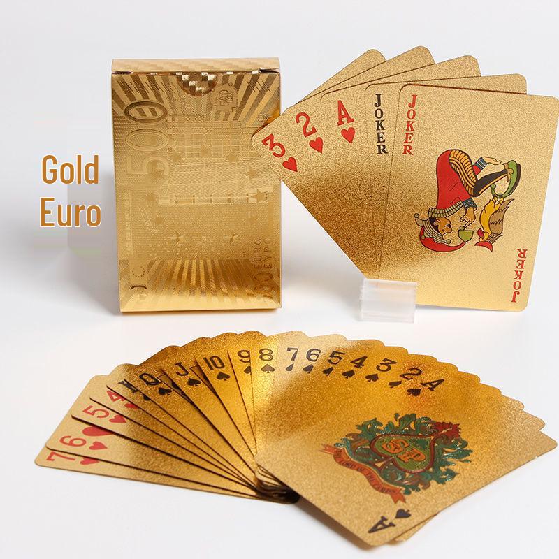 High-Grade Gold Foil Durable PVC Waterproof Poker Cards for Party Games