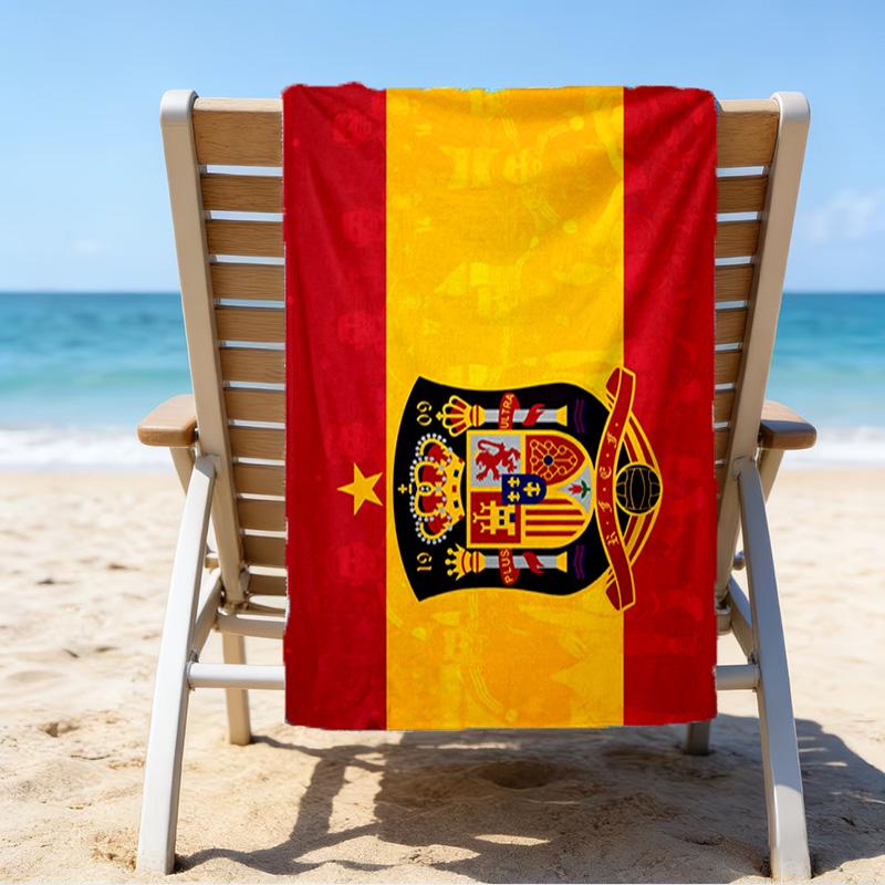 Spain FC Crest Printed Beach Towel, Super Soft Microfiber, Perfect Gift Birthday, for Pool, Beach, Travel, for family and friends