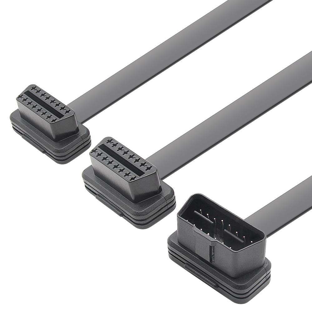 1 IN 2 Converted Cable OBD2 Flat Extension Cable With 16Pin connected 30CM