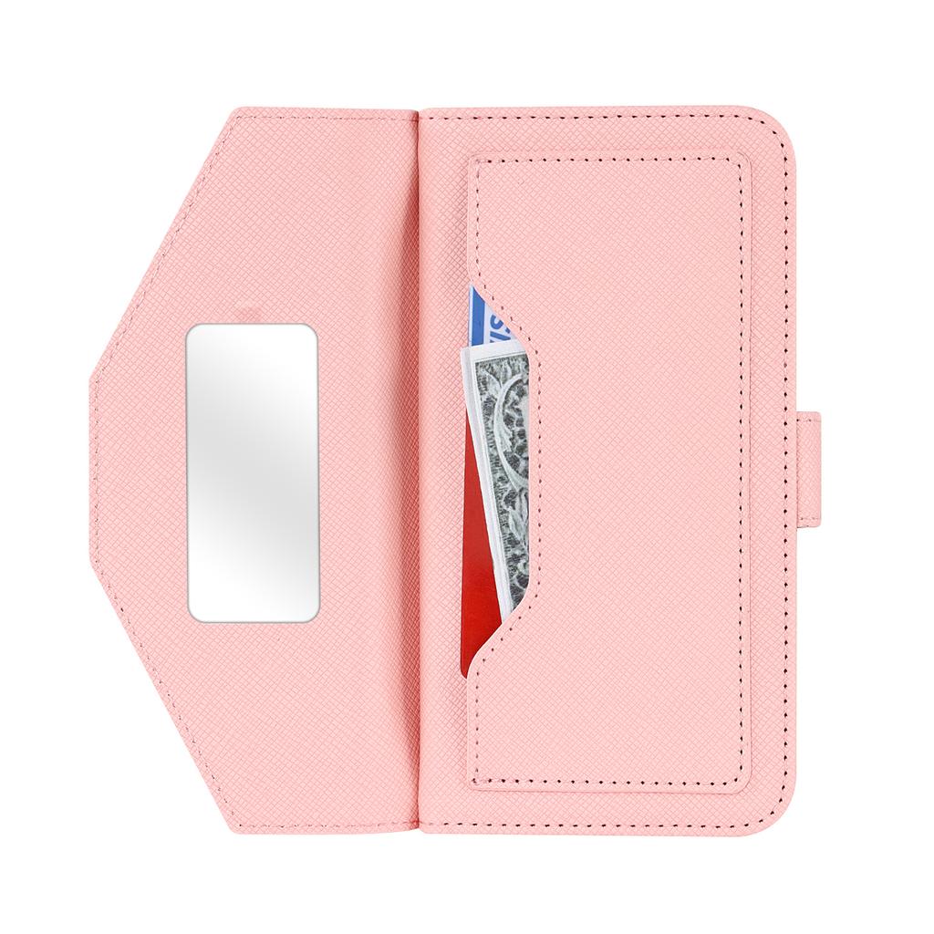 For Google Pixel 9 Pro XL Stand Case Cross Texture PU Leather Wallet Phone Cover with Shoulder Strap/Makeup Mirror