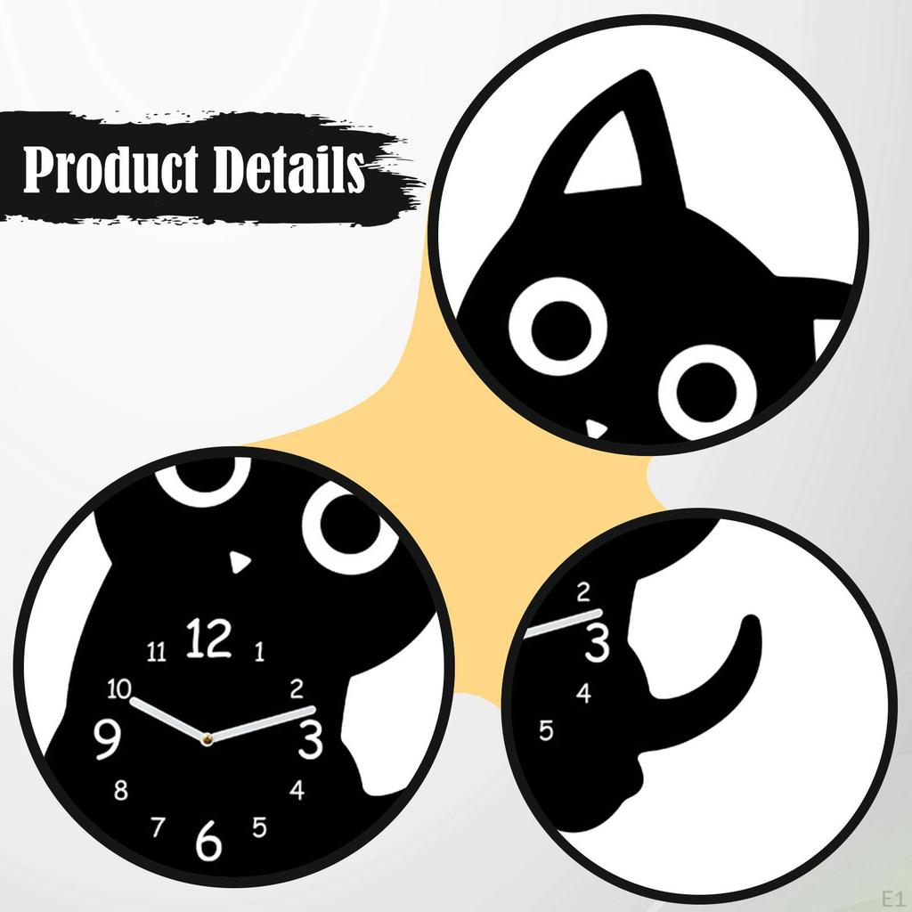 Cat Desk Clock Home Decor, Non Ticking Acrylic Table Ornament for Farmhouse