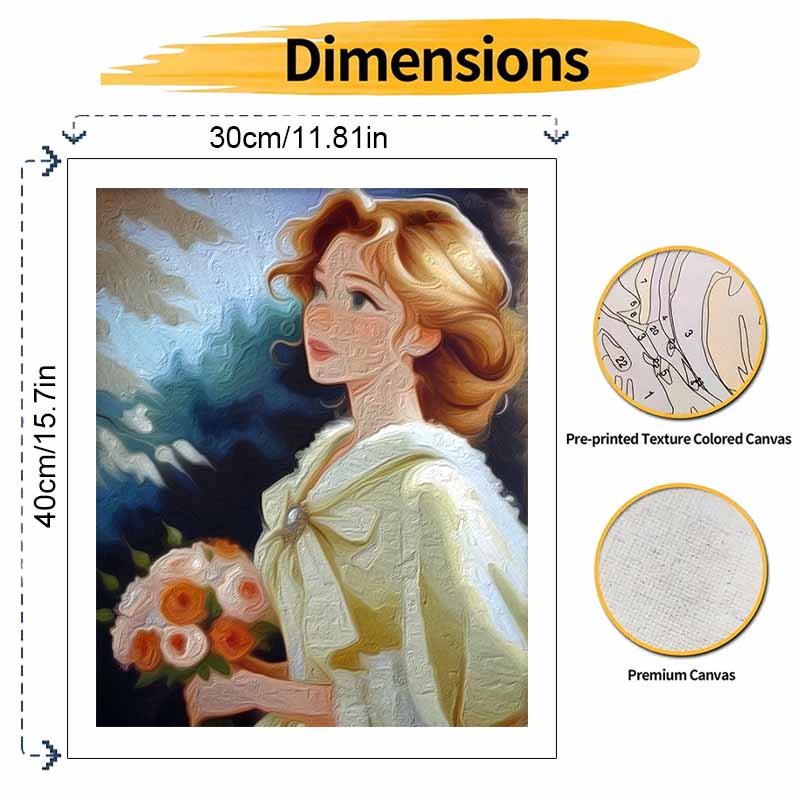Disney Princess Belle Rose Paint By Number Kit Number Drawing Canvas DIY Picture Home Decor Painting Wall Art Oil Craft Gift 130