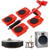 5Pcs/Set Furniture Lifter Mover Tool with Crowbar Heavy Duty Furniture Mover with 4 Wheels Household Appliance Roller Furniture Moving Dolly Slider