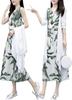 Floral Print Dress Set for Cool and This Dress Features and and and Perfect for Office and Casual It Also Includes a Lightweight Cardigan In White and