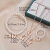 Butterfly Zircon Set Imitation Zircon Romantic Bracelet Ring Necklace Earring Set Women Wedding Dinner Dress Accessories