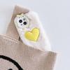Color Block Plush Heart Phone Case for iPhone 13/14/15 Pro Max - Cute Autumn/Winter Design